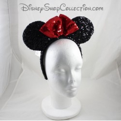 Rojo Minnie DISNEYPARKS Minnie Mouse negro con lentejuelas de diadema de orejas