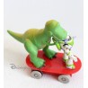 Figura Toy Story DISNEY STORE Buzz il fulmine e rex il dinosauro Skateboard
