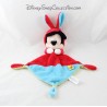 Doudou plat Mickey NICOTOY DISNEY déguisé en lapin capuche bleu rouge 3 noeuds