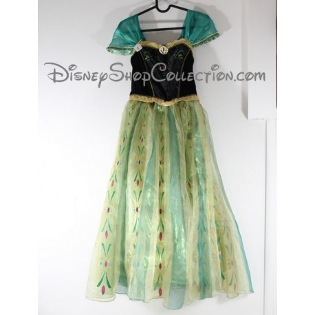 Anna DISNEY STORE the snow Queen costume dress green 9 / 10 years
