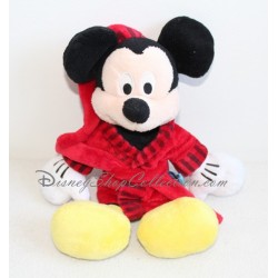Peluche Mickey DISNEY NICOTOY Mickey en peignoir rouge  29 cm 