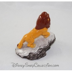 Erwachsenen Simba der König Löwe Mufasa DISNEY Keramik Figur auf seinem rock 14 cm