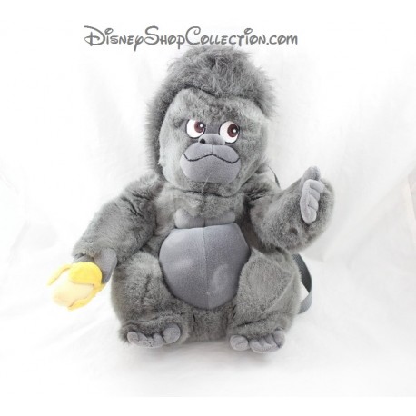 Sac à dos Tok singe DISNEY STORE Tarzan gris banane peluche