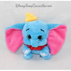 Peluche éléphant Dumbo DISNEY gros yeux bleu rose 16 cm