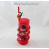 Verre plastique Mickey DISNEYLAND PARIS rouge verre paille 23 cm