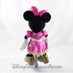 Peluche Minnie DISNEYLAND PARIS robe rose doré Disney 27 cm