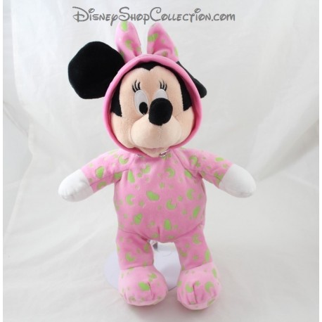 Peluche Minnie DISNEY NICOTOY pigiama rosa fosforescente Luna luminescente 35 cm