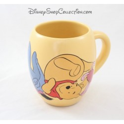 Mug Winnie the Pooh Disney Store amarillo burriquet Winnie y cerdito