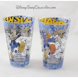 Set of 2 Fleck glasses Mickey Donald DISNEY cartoon 12 cm