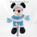 Peluche Mickey DISNEYLAND PARIS tenue bleu hiver gant Disney 25 cm