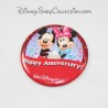 Badge Happy Anniversary WALT DISNEY WORLD Mickey et Minnie rouge 7 cm