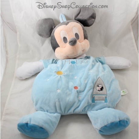 Peluche range pyjama Mickey DISNEY BABY bleu planètes fusée sac