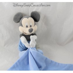 Doudou mouchoir Mickey DISNEY STORE bleu couronne blason 44 cm