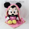 Peluche Minnie NICOTOY Disney couverture à capuche noeuds 31 cm