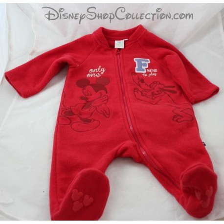 Surpyjama polaire DISNEY BABY Mickey et Pluto pyjama rouge 6 mois