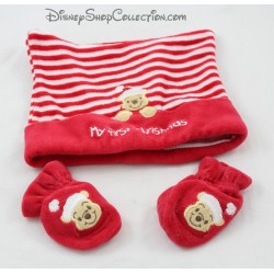 Set Mütze und Handschuhe DISNEY STORE Winnie das Baby Weihnachten Pooh 6-12 Monate