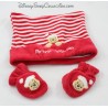 Set cap and mittens DISNEY STORE Winnie the Baby Christmas Pooh 6-12 months