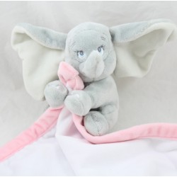 Doudou elephant Dumbo DISNEY STORE gray handkerchief baby pink and white